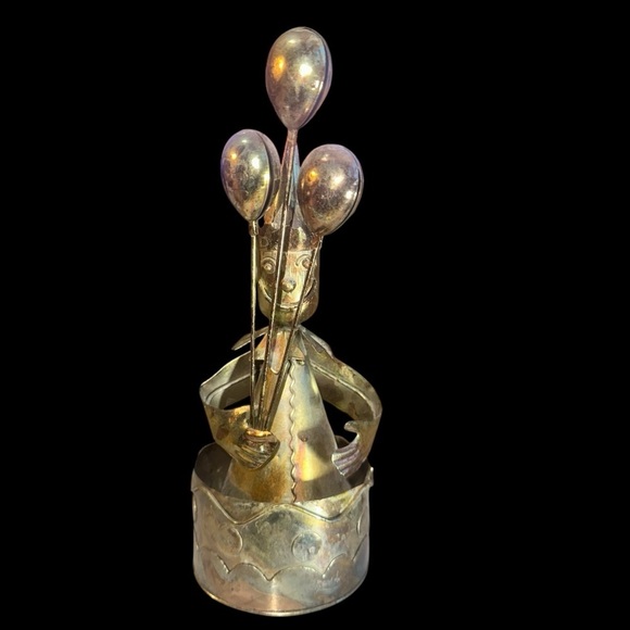 Send in the Clowns Music Box Gold Balloon Sculpture - Picture 1 of 5